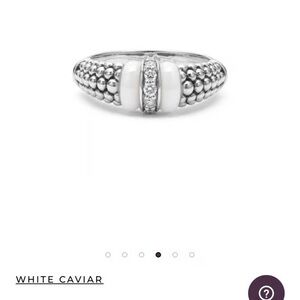 LAGOS White and Silver Caviar Ring